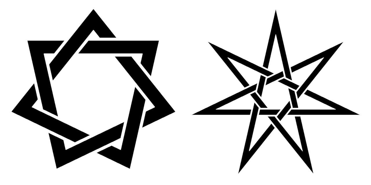 Пентаграмма семиконечная звезда